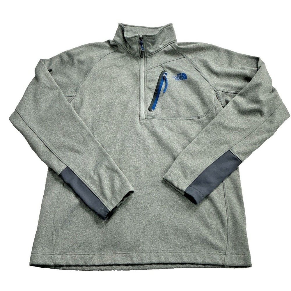 The North Face Canyonlands 1/2 Zip Pullover Fleece Jacket Mens Medium Gray Blue